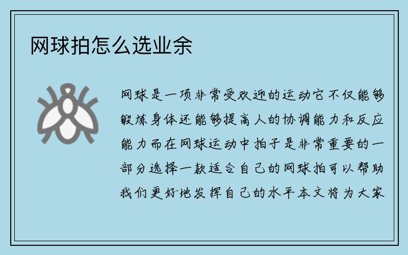 網(wǎng)球拍怎么選業(yè)余